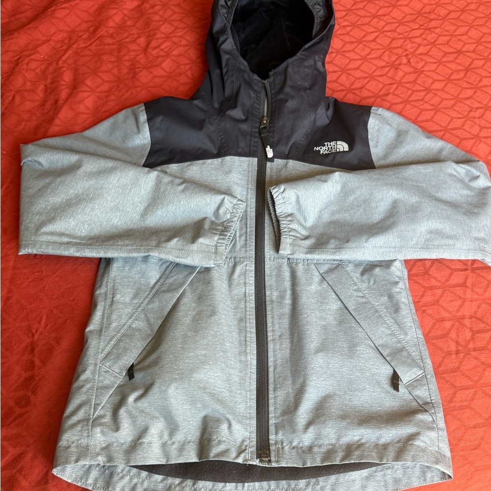 The North Face Gray and Black Raincoats with Weather-Resistant Design